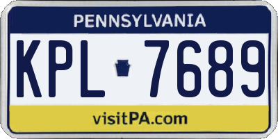 PA license plate KPL7689