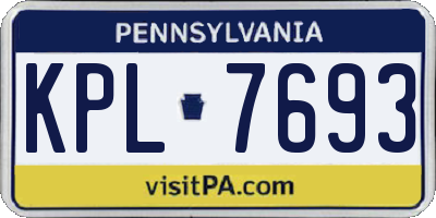 PA license plate KPL7693