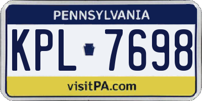 PA license plate KPL7698