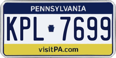 PA license plate KPL7699