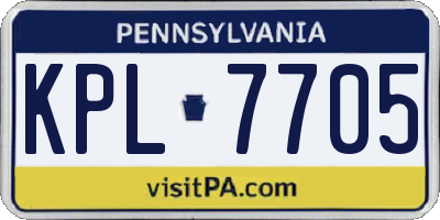 PA license plate KPL7705