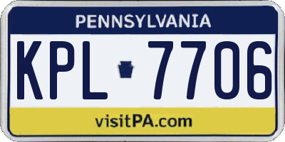 PA license plate KPL7706