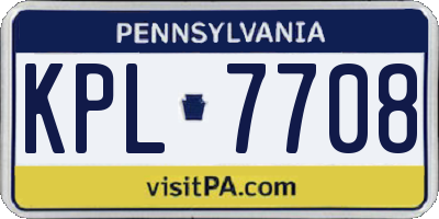PA license plate KPL7708