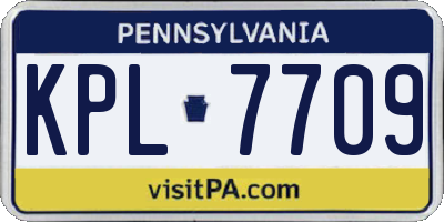 PA license plate KPL7709