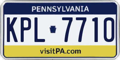 PA license plate KPL7710