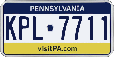 PA license plate KPL7711
