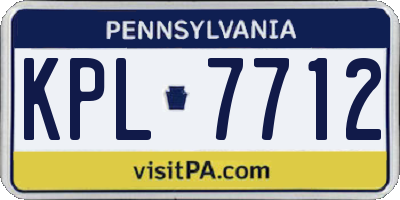 PA license plate KPL7712