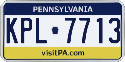 PA license plate KPL7713