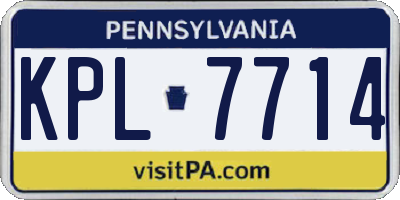 PA license plate KPL7714