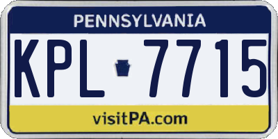 PA license plate KPL7715