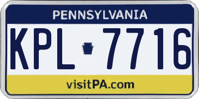 PA license plate KPL7716