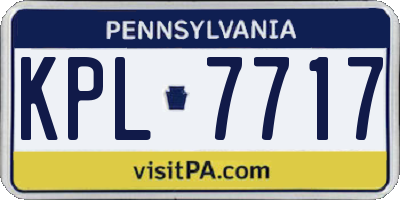 PA license plate KPL7717