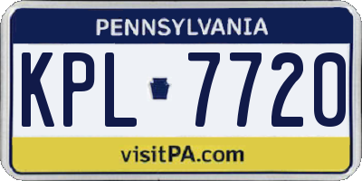 PA license plate KPL7720