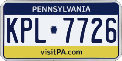 PA license plate KPL7726