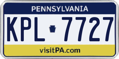 PA license plate KPL7727