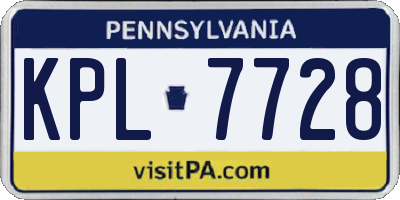 PA license plate KPL7728