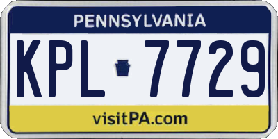 PA license plate KPL7729