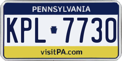 PA license plate KPL7730