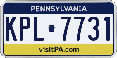 PA license plate KPL7731