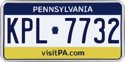 PA license plate KPL7732
