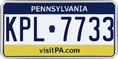 PA license plate KPL7733