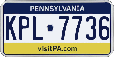 PA license plate KPL7736