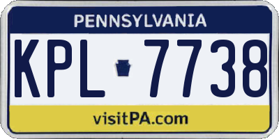 PA license plate KPL7738