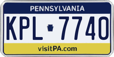 PA license plate KPL7740