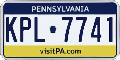 PA license plate KPL7741