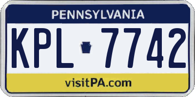 PA license plate KPL7742