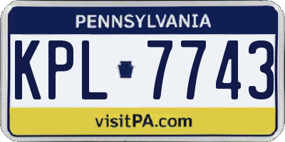PA license plate KPL7743