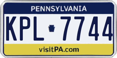 PA license plate KPL7744