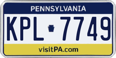 PA license plate KPL7749