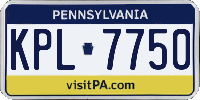 PA license plate KPL7750