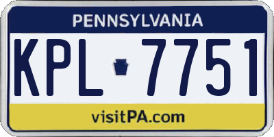 PA license plate KPL7751