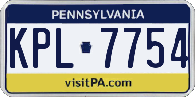 PA license plate KPL7754