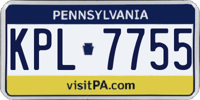 PA license plate KPL7755
