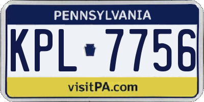 PA license plate KPL7756