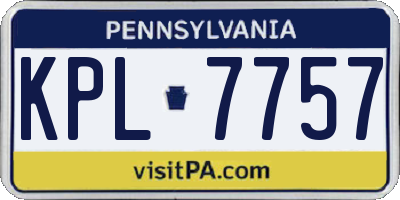 PA license plate KPL7757