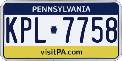 PA license plate KPL7758