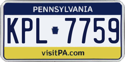 PA license plate KPL7759