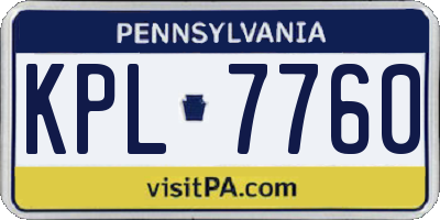 PA license plate KPL7760