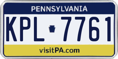 PA license plate KPL7761