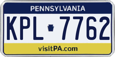PA license plate KPL7762