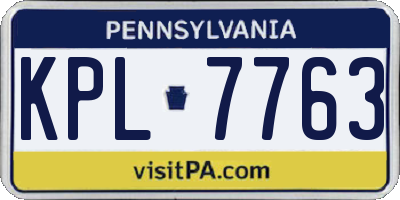 PA license plate KPL7763