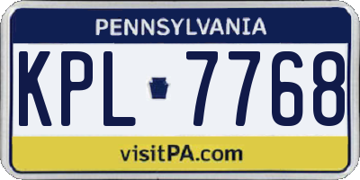 PA license plate KPL7768