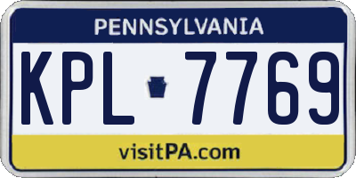 PA license plate KPL7769