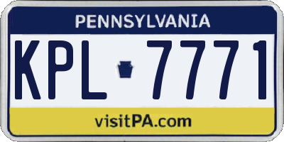 PA license plate KPL7771