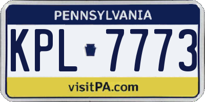 PA license plate KPL7773