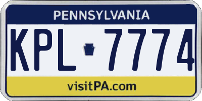 PA license plate KPL7774